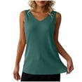 thumbnail image 3 of BRGZLK Tank Top For Women V Neck Ribbed Wide Shoulder Sleeveless Casual Breathable Comfortable Active Summer Daily Wear Layering, 3 of 7