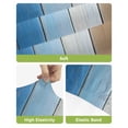 thumbnail image 4 of Blue Brown Bar Stool Covers Set of 2, Gradient Wood Grain Farmhouse Country Stretch Washable Bar Chair Covers with Backs, Removable Pub Counter Height Chair Cover for Kitchen Dining Room Cafe, 4 of 7