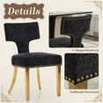 thumbnail image 4 of Mid Century Dining Chairs Set of 4, Farmhouse Linen Fabric Upholstered Accent Chair Curved Backrest with Copper Nails Around,Kitchen Chairs with Hardwood Frame, 4 of 7