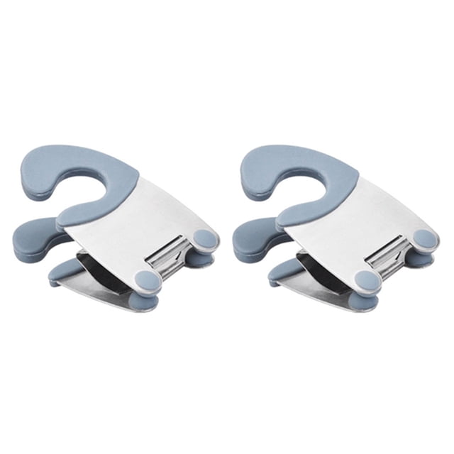 melotizhi 2PC Stainless Steel Pot Side Clips Anti-scalding Spoon Holder Kitchen Gadgets, Gray