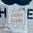 thumbnail image 3 of Hand-made French-style pearl-inlaid nails, high-grade whitening, large diamond flashing nail pieces, false nail stickers, gentle and simple press-on nails, 3 of 8
