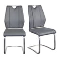 thumbnail image 7 of Set of Two Light Gray Faux Leather Cantilever Chairs, 7 of 7