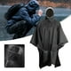 thumbnail image 5 of Poncho de lluvia con capucha, impermeable, portátil, resistente al agua, 3 en 1, largo Negro, 5 of 8