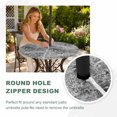 thumbnail image 4 of Round Outdoor Tablecloth with Umbrella Hole and Zipper, Black Grey Abstract Tablecloth with Elastic Waterproof, Modern Graffiti Distressed Mottled Art Patio Table Covers for 45" - 54" Pool Tables, 4 of 9