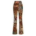 thumbnail image 6 of Owordtank Women's Groovy 70s Flare Pants with High Waist - Retro Hippie Bell Bottoms in Boho Prints, Soft Stretchy Yoga Style Trousers, 6 of 8