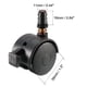 thumbnail image 2 of Ruedas giratorias de 1.5 pulgadas Uxcell con vástago de cuello de agarre, ruedas de muebles negras con freno, 4 piezas, 2 of 4