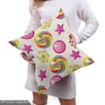 thumbnail image 4 of Dessert Fabric by the Yard, Yummy Candy Rainbow Swirl Lollipop with Stars Vibrant Design, Decorative Upholstery Fabric for Chairs & Home Accents, Multicolor by Ambesonne, 4 of 4