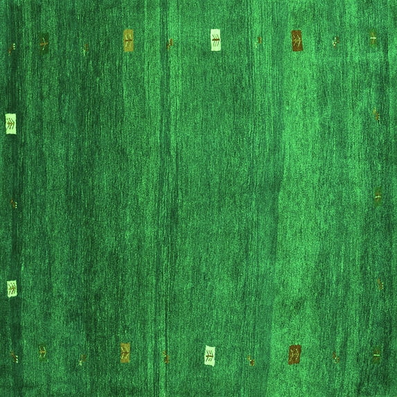 Ahgly Company Indoor Square Abstract Green Contemporary Area Rugs, 5' Square