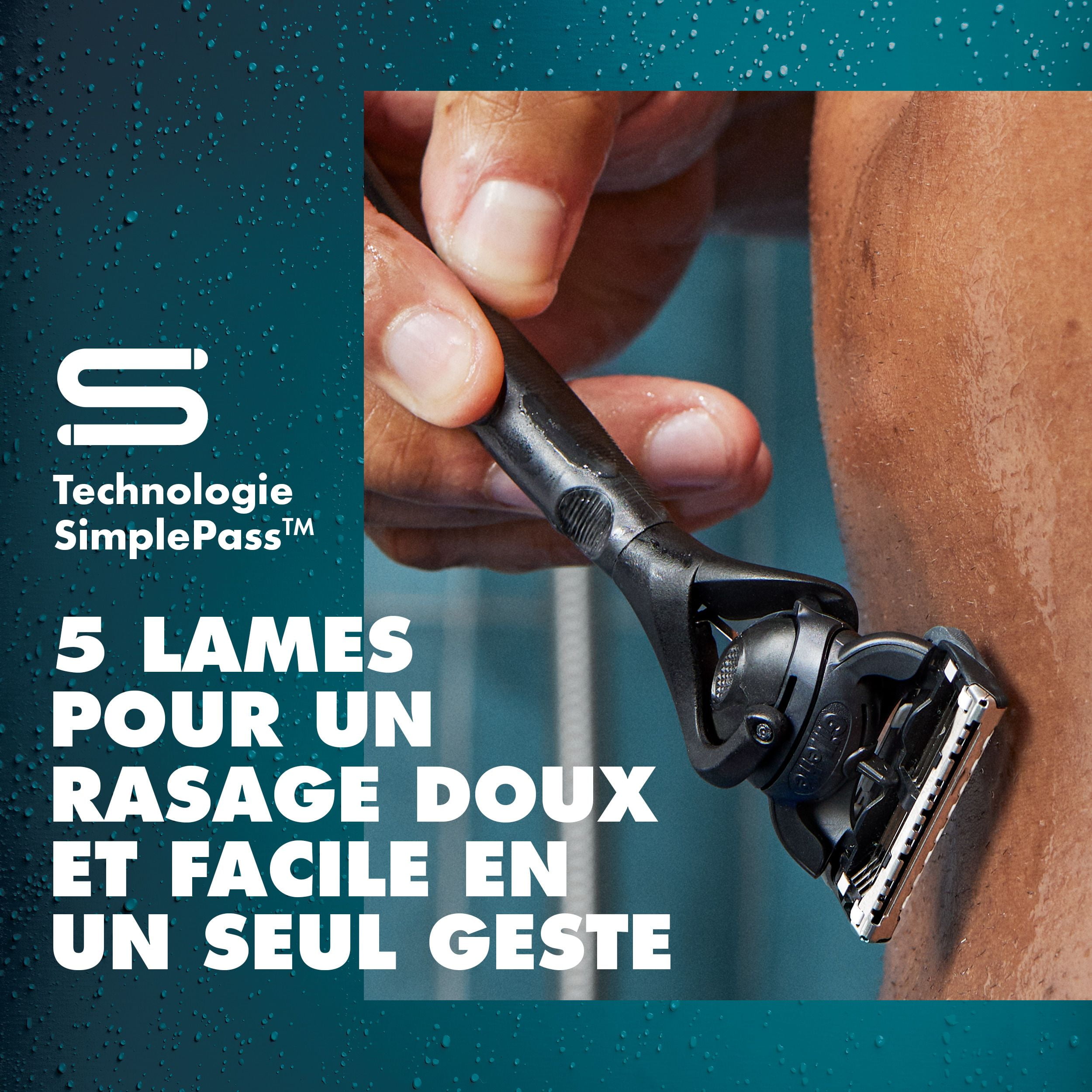 Rasoir pour poils pubiens pour hommes Gillette Intimate, rasoir pour poils pubiens et rasage corporel pour homme, doux et facile à utiliser, conçu pour les poils pubiens, 1manche de rasoir, 2cartouche 1CT