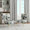 thumbnail image 2 of Designart "Convergence of Harmony White Blue Suprematism I" Multi-Color Abstract Upholstered Accent Chair - Modern Arm Chair For Living Room, 2 of 5