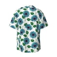 thumbnail image 2 of Wukai Blue Sunflowers Men's Casual Short-Sleeve Button Down Shirt - Lightweight Summer Dress Shirt for Daily Wear-X-Large, 2 of 7
