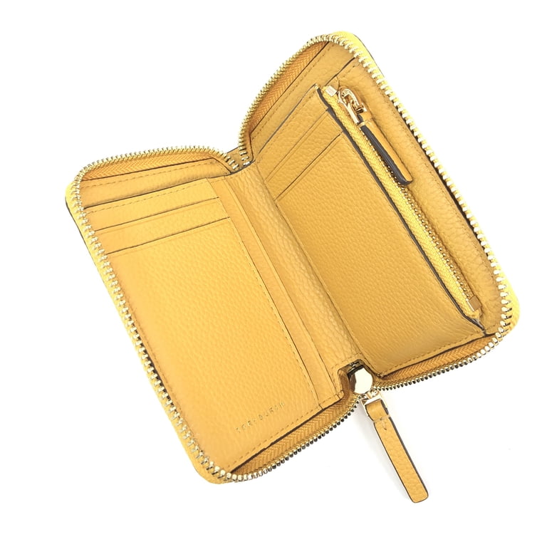 Tory Burch Yellow Wallet and Yellow Sunglasses Set Tory Burch Carter Pebbled Leather Zip Around Mini Wallet  main image 2