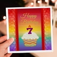 thumbnail image 6 of 3dRose, Cupcake with Number Candles, 7 Years Old Birthday , 1 Greeting Card with envelope, 6 of 6