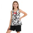thumbnail image 6 of CYRBOKO Girls Outfit Sets, Sleeveless Casual Knitted Cotton Elastic Waist Summer Tank Tops Sets Black Size 5-6 T, 6 of 9