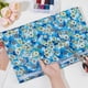 thumbnail image 3 of Tela floral azul de 1 yarda x 59 pulgadas con estampado retro de flores para patchwork, costura, acolchado y manualidades., 3 of 9