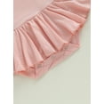 thumbnail image 7 of Arvbitana Infant Baby Girls Casual Sleeveless Rompers Dress Solid Color Tutu Skirt Hem One-piece Jumpsuits Bowknot Headband 2Pcs Sets 3M-24M, 7 of 7