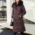 thumbnail image 2 of Lindreshi Shackets for Women with Pockets Women's Fashion Thick Long-Sleeved Hooded Jacket In Cotton-Padded Jacket, 2 of 4