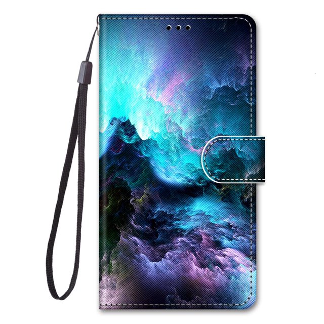 Funda de teléfono de cuero con tapa para Samsung Galaxy A02 A02S A12 A32 A42 A52 A72 5G, tarjetero, funda de libro con soporte, gato, perro pintado Tan Jianjun unisex