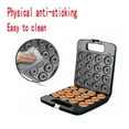 thumbnail image 3 of Mini máquina de hacer donas,110V mini máquina para hacer panqueques para desayuno,postres y más con superficie antiadherente, máquina de pasteles, calefacción de doble cara hace 16 donuts, 3 of 18