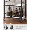 thumbnail image 4 of Bar Cart, Home Bar Serving Cart, Microwave Cart, Drink Cart, Mobile Kitchen Shelf with Wine Rack and Glass Holder, Rolling Beverage Cart for Living Room, Kitchen BC01BM032, 4 of 15