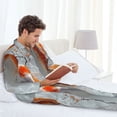 thumbnail image 6 of Lsque Koi Fish Water Pattern Long Sleeve Pajama Set for Men - Soft 2-Piece Sleepwear and Loungewear Set with Pockets, Comfy Nightwear-Small, 6 of 7