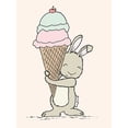 thumbnail image 2 of Sweet Melody Designs 15x18 White Modern Wood Framed Museum Art Print Titled - Bunny Ice Cream, 2 of 4