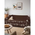 thumbnail image 6 of Rustic Botanical Couch Cover for 2 Cushion Couch, Japanese Herb on Brown Simple Art Washable Love Seat Sofa Covers Slipcover, Throw Sofa Covers for Pets, Furniture Protector 71"x102", 6 of 9