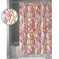 thumbnail image 3 of 60x72 Inch Shower Curtains for Bathroom Red Coral Coastal Fabric Bath Curtain Decor Summer Beach Nautical Ocean Waterproof Restroom Curtains Shower Set Accessories with 12 Hooks 60 Inch, 3 of 6