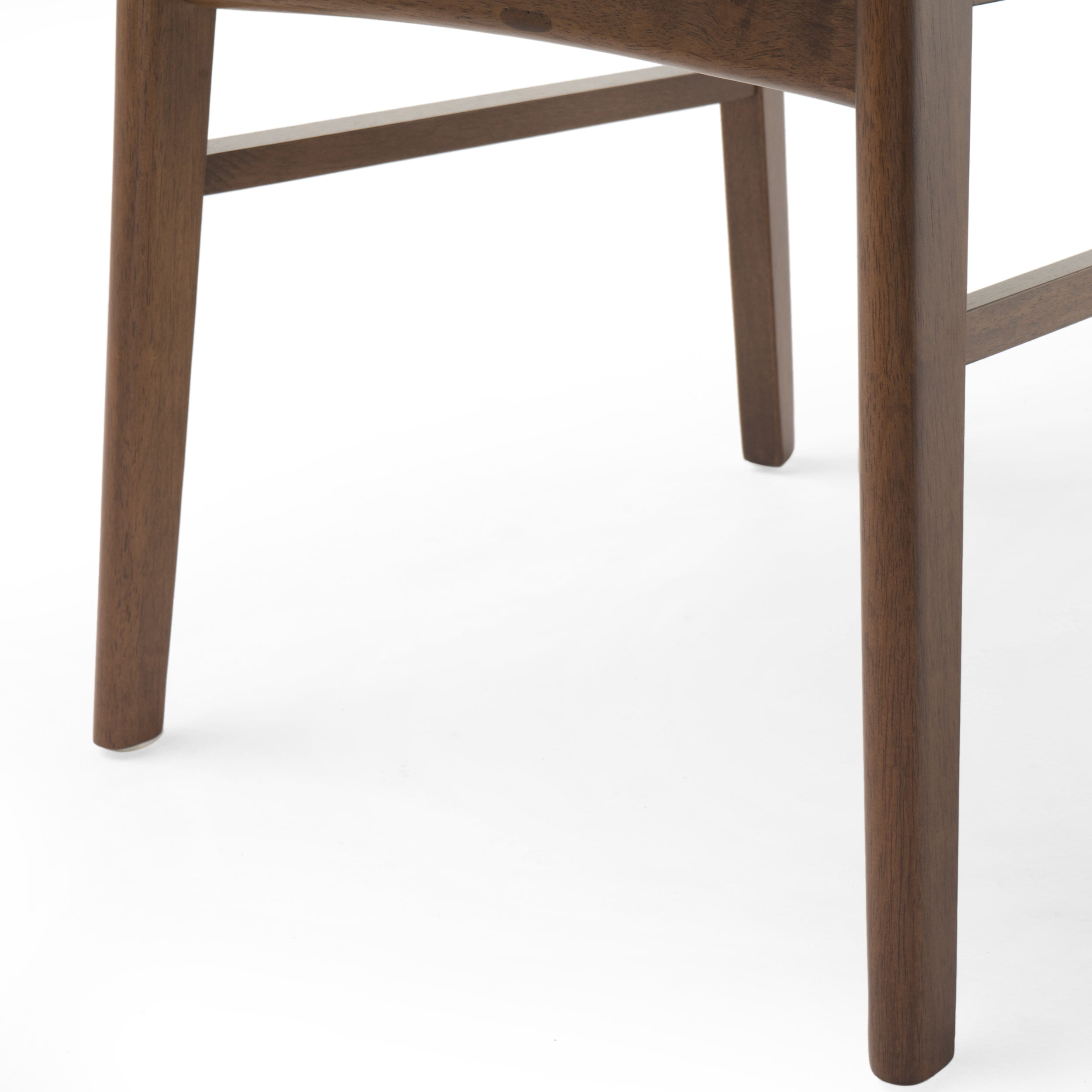 GDFSTUDIO Mid Century Modern Fabric Upholstered Rubberwood Dining Chairs, Set of 2, Dark Gray and Walnut