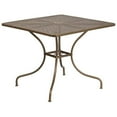 thumbnail image 2 of Bowery Hill 35.5" Square Steel Flower Print Patio Dining Table in Gold, 2 of 8