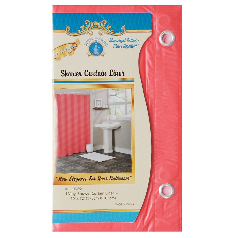 Red Vinyl Shower Curtain Liner with Metal Grommets &