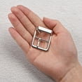 thumbnail image 4 of Uxcell 6Pack 0.94" Single Prong Belt Buckle Square Center Bar Buckles for Leather Craft, White Silver, 4 of 6