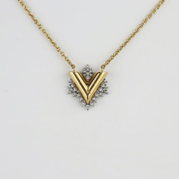 Pre-Owned LOUIS VUITTON Louis Vuitton Collier Glory V Necklace M00366 Metal Rhinestone Gold...