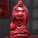 thumbnail image 1 of Ebony solid wood carved Maitreya Buddha figurine with a large belly, a Buddhist deity for home use, living room, or entryway., 1 of 4