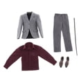 thumbnail image 1 of Esca 6, Traje Gris para Hombre, Camisa, Pantalones, Cinturón, Zapatos, Conjunto de Ropa de Acción Pulgadas, Juguetes, Solda, Zulema Ropa de figura de acción a escala, 1 of 8