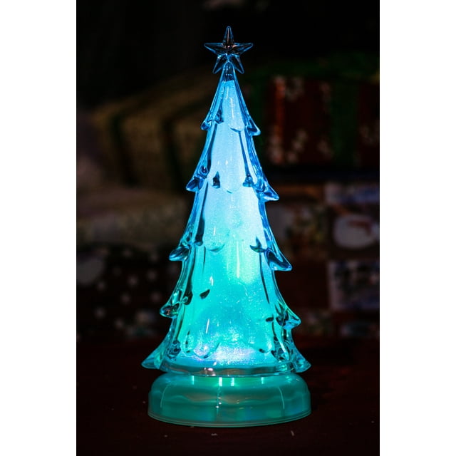 14.5 Inch RGB LED Rotating Music Sparkle Christmas Tree AC adaptor or battery Christmas Decoration Holiday Ornament
