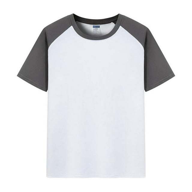 AJIWYH Chemises d'Uniforme pour Garçons, Enfants Garçons Filles T-Shirt Décontracté à Manches Courtes à Blocs de Couleur Surdimensionné à Col Rond Hauts (Gris Foncé, 11-12 Ans)