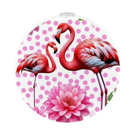 

Night Light Night Lights Plug into Wall 2-Pack Nightlight Plug in Night Light Dusk to Dawn Night Lamp Led Night Light for Adults Kids Room Tropical Pink Flower Flamingo