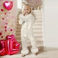 thumbnail image 2 of Children's Pajamas Set Valentines Day Pajamas Love Heart Graphic Print Long Sleeve Top and Pants Colorable Pjs Set for Kids 4-5 Years, 2 of 6