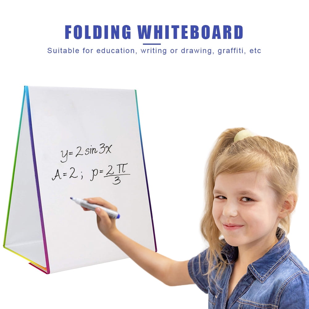 Dry Erase Board Foldable Double Sided Whiteboard for Desktop