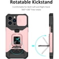thumbnail image 2 of for iPhone 13 Pro Max Case with Sliding Camera Cover and Card Holder Heavy Duty Protective iPhone 13 Pro Max Case with Ring Magnetic Kickstand Phone Case for iPhone 13 Pro Max(Rose Gold), 2 of 13