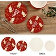 thumbnail image 3 of SKYSONIC Xmas Santa Claus Pot Holders Trivets, 2 Pcs Heat Resistant Trivets,Christmas Red Cotton Thread Weave Mats for Hot Pads Pans Pot Bowl Teapot for Kitchen Decor, 3 of 7