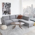 thumbnail image 5 of Paisley Mid-Century L-Shaped Pillow Back Microfiber Right-Facing Sectional Gray, 5 of 7