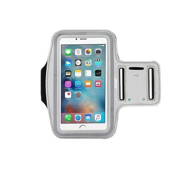 Waterproof Phone Arm Strap Cover for Phones Under 6.2" Adjustable Shoulder Strap and Key Pocket (White)