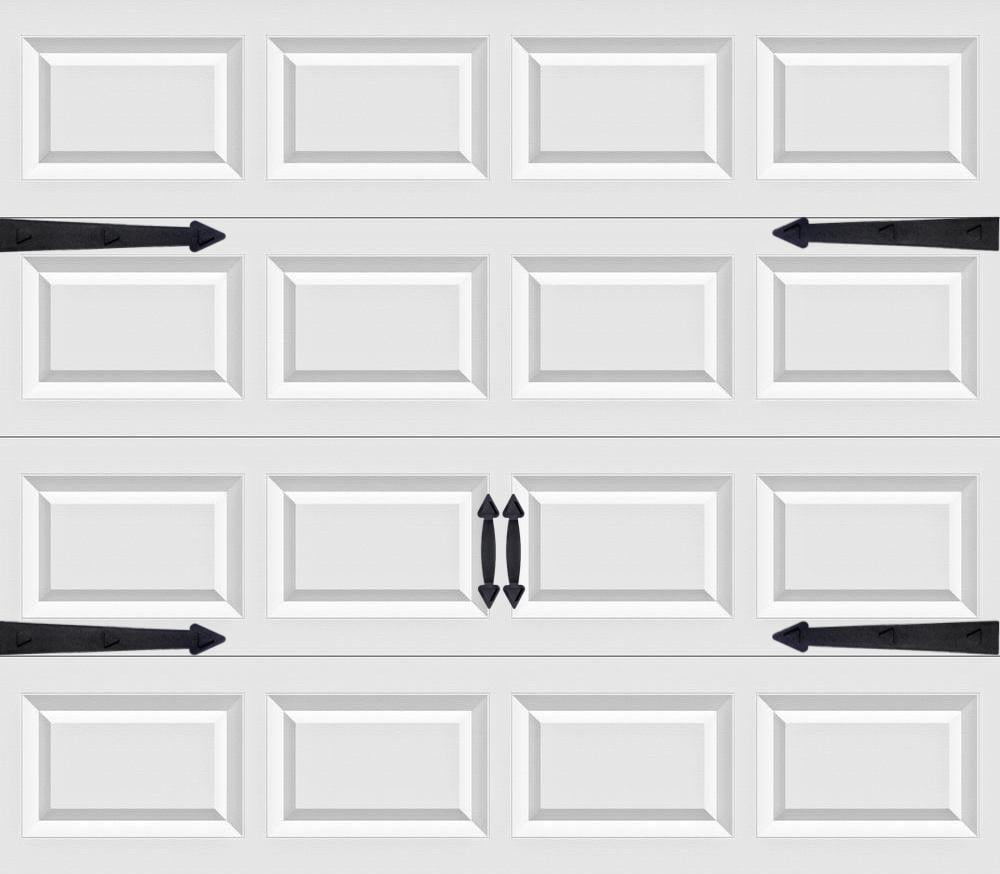 Magnetic Garage Door Handles | Decorative Faux Hinges Hardware Kit | Six Piece Black Accessories Set | Decor Accents That Give a Beautiful Design and are Easy to Install