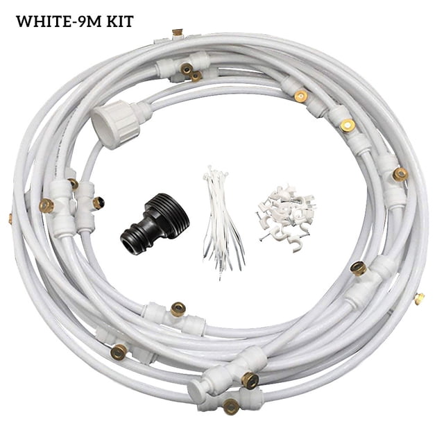 Sistema de nebulización para invernaderos, plantas de jardín para interiores y exteriores, flores, kit de riego para riego, juego de 9 m, color blanco Inevent HA001762-02
