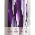thumbnail image 6 of Purple Gradient Line Sheer Curtains 54 Inches Long 2 Panels Abstract Twist Light Filtering Semi Sheer Window Curtains Drapes for Bedroom Living Room 52"x54", 6 of 7