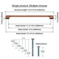 thumbnail image 5 of Goo-Ki 11-1/3 Inch （288mm） and 12-3/5 in (320mm) Hole Centers Drawer Cabinet Handles, 6-Pack Antique Copper Solid Cabinet Handles, 5 of 7