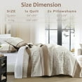 thumbnail image 7 of DUOHONG King Quilt Set 100% Cotton Farmhouse Lightweight Bedding Set, Brown/Taupe/Tannish Beige, 106"W x 98"L, 7 of 7