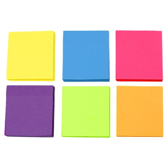 VKLU 6 Pcs Colored Sticky Notes, Thick Ink-Friendly Self-Adhesive Memos, Reliable Reminder Pads for Textbook Annotating and Academic Routine